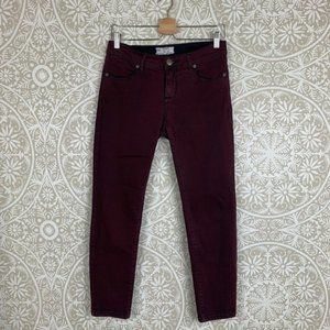 Free People Burgundy Purple Low Rise Skinny Jeans